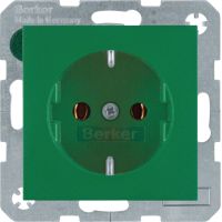 Gniazdo Schuko, zielony, S.1/B.3/B.7 | 47431913 Hager