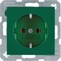 Gniazdo Schuko z/u samozaciski, zielony, połysk, B.x/S.1 | 47438913 Hager