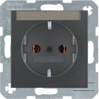 Gniazdo Schuko z polem opisowym, antracyt, B.3/B.7 | 47501606 Hager