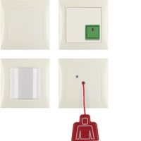 Zestaw z zasilaczem, system przywoławczy, kremowy połysk, B.Kwadrat/S.1 | 52008982 Hager
