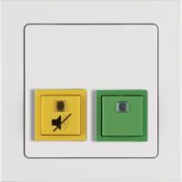 Przycisk anulowania/potwierdzenia obecności z ramką, system przywoławczy, biały aksamit, Q.3 | 52056099 Hager