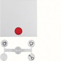 Klawisz z 5 dołączonymi soczewkami do łącznika 1-klawiszowego, biały, połysk, B.Kwadrat | 5316218999 Hager