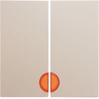 Klawisze z czerwoną soczewką do łącznika 2-klawiszowego, kremowy, połysk, B.Kwadrat | 5316278992 Hager