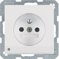 Gniazdo z/u i podświetleniem orientacyjnym LED, biały, aksamit, Q.x | 6765106089 Hager