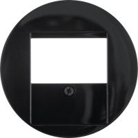 Płytka czołowa do gniazda głośnikowego, czarny, połysk, R.1/R.3 | 6810332045 Hager