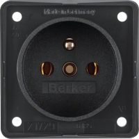 Gniazdo z/u, mechanizm, czarny, mat, Integro Flow | 9618505 Hager