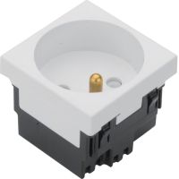Gniazdo 2P+Z 33st. pojedyncze 45x45mm bezhalogenowe biały Tehalit.GB-EG | EER1339010 Hager