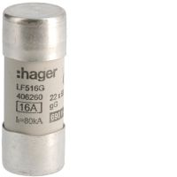 Wkładka bezpiecznikowa cylindryczna CH-22 22x58mm gG 16A 690VAC | LF516G Hager