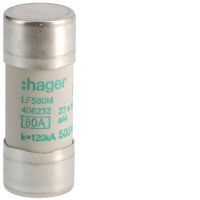 Wkładka bezpiecznikowa cylindryczna CH-22 22x58mm aM 80A 500VAC | LF580M Hager