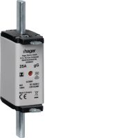 Wkładka bezpiecznikowa nożowa NH1 wskaźnik podwójny uchwyt izolowany gG 25A 500 VAC | LNH1025MK Hager