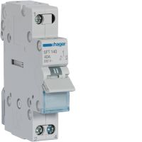 Modułowy przełącznik instalacyjny I-0-II punkt wspólny od góry 1P 40A 230VAC | SFT140 Hager