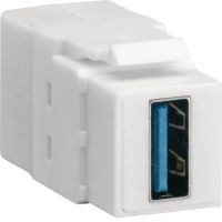 Moduł KEYSTONE gniazdo USB 3.0, przelotowe, wtyk prosty 180st., biały, Keystone | VZ30US Hager