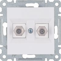 Złącze podwójne typu F, biały, Lumina | WL3260 Hager