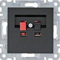 Gniazdo głośnikowe, czarny, Lumina | WL3313 Hager