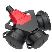 Rozgałęziacz 1-faz gumowy 10/16A 2 P+Z potrójny z bolcem z zatyczką IP54, Taurus2 | 243711-srw PCE