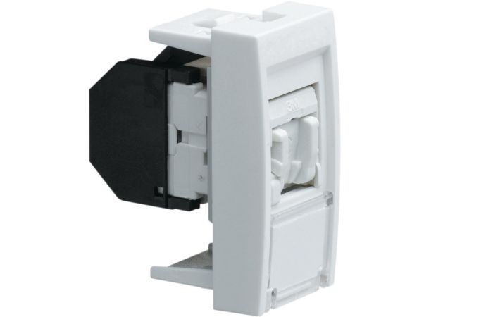 Gniazdo informatyczne z polem opisowym 1x RJ45 kat. 5e UTP, 1M, biały, Systo | WS210 Hager