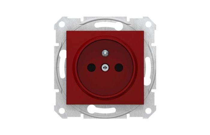 Gniazdo pojedyncze z/u 16A/250V zaciski typu lift czerwone, Sedna | SDN2800441 Schneider Electric