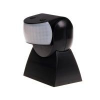 Czujnik ruchu PIR 180st DR-04B czarny IP65 Un=230V AC P=1200W montaż ścienny | DR-04B F&F