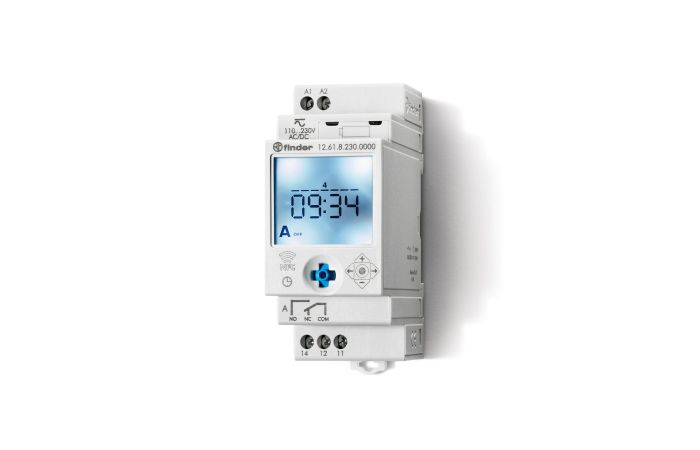 Zegar sterujący 1 P; 16A; 110…230V AC/DC; NFC; tygodniowy | 12.61.8.230.0000 Finder