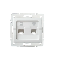 Gniazdo komputerowo telefoniczne RJ45 Cat 5e+RJ11 LOGI 02-1430-002 bi kolor biały | 25112 Kanlux
