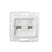 Gniazdo komputerowe podwójne niezależne 2x RJ45Cat 6 Jack LOGI 02-1420-002 bi kolor biały | 25111 Kanlux