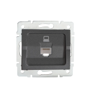 Gniazdo komputerowe pojedyncze RJ45Cat 5e Jack LOGI 02-1390-041 gr kolor grafitowy | 25285 Kanlux