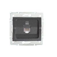 Gniazdo komputerowe pojedyncze RJ45Cat 6 Jack LOGI 02-1400-041 gr kolor grafitowy | 25286 Kanlux