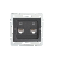 Gniazdo komputerowe podwójne niezależne 2x RJ45Cat 6 Jack LOGI 02-1420-041 gr kolor grafitowy | 25288 Kanlux
