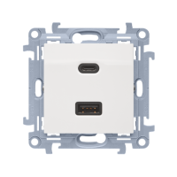 Ładowarka USB C+A (moduł), 30W, 230V, biały Simon 10 | CEC2CAQ.01/11 Kontakt Simon