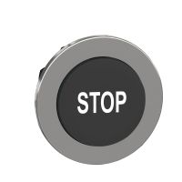 PŁASKI CZARNY PRZYCISK GŁOW. BIAŁY STOP | ZB4FL234 Schneider Electric
