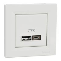 Asfora, gn.ład.USB A+C 2,4A, z r., białe | EPH2700321 Schneider Electric