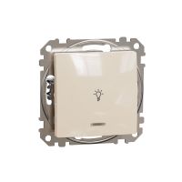 Przycisk 1-biegunowy "światło" z podświetleniem, beżowy, Sedna Design & Elements | SDD112132L Schneider Electric