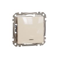 Łącznik schodowy z podświetleniem 16AX, beżowy, Sedna Design & Elements | SDD112166L Schneider Electric