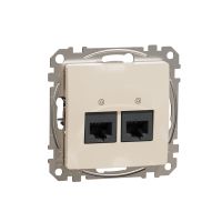 Gniazdo komputerowe podwójne RJ45 kat. 5e UTP, beżowy, Sedna Design & Elements | SDD112452 Schneider Electric