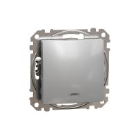 Przycisk 1-biegunowy z podświetleniem, srebrne aluminium, Sedna Design & Elements | SDD113111L Schneider Electric
