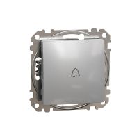 Przycisk 1-biegunowy "dzwonek", srebrne aluminium, Sedna Design & Elements | SDD113131 Schneider Electric