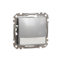 Przycisk z etykietą i podświetleniem (12V AC), srebrne aluminium, Sedna Design & Elements | SDD113143L Schneider Electric