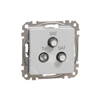 Gniazdo TV/SAT/SAT końcowe (4dB), srebrne aluminium, Sedna Design & Elements | SDD113481S Schneider Electric