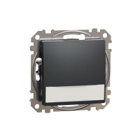 Przycisk z etykietą i podświetleniem (12V AC), czarny antracyt, Sedna Design & Elements | SDD114143L Schneider Electric