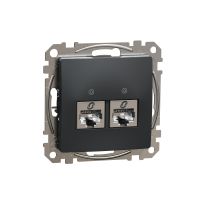 Gniazdo komputerowe podwójne RJ45 kat. 5e STP, czarny antracyt, Sedna Design & Elements | SDD114452S Schneider Electric