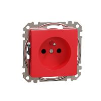 Gniazdo zasilające 2P+PE z przesłonami torów prądowych, czerwone, Sedna Design & Elements | SDD115011 Schneider Electric