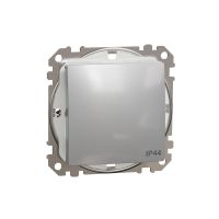 Łącznik 1-biegunowy IP44, srebrne aluminium, Sedna Design & Elements | SDD213101 Schneider Electric