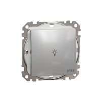 Przycisk "światło" IP44, srebrne aluminium, Sedna Design & Elements | SDD213132 Schneider Electric