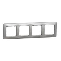 Ramka poczwórna, srebrne aluminium, Sedna Design & Elements | SDD313804 Schneider Electric