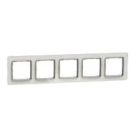 Ramka pięciokrotna, szkło białe, efekt szkła, Sedna Design & Elements | SDD360805 Schneider Electric