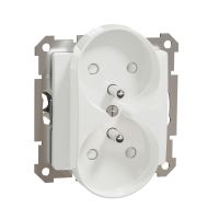Gniazdo 2x2P+PE z przesłonami do systemu ramkowego (do ramek Sedna Elements), białe, Sedna Design & Elements | SDD111271 Schneider Electric