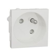 Gniazdo 2P+PE 45s z przesłonami, zaciski bezgwintowe, białe, Nowa Unica | NU304918 Schneider Electric