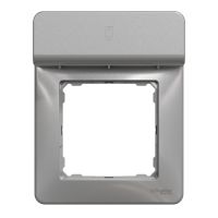 Ramka 1-krotna z półką na telefon, srebrne aluminium, Sedna Elements | SDD313809 Schneider Electric