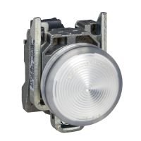 Lampka sygnalizacyjna Harmony XB4 soczewka gładka fi 22 IP65 biały zintegrowana dioda LED 24..120 V | XB4BVBG1EX Schneider Electric