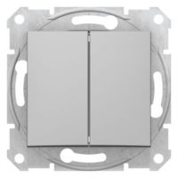Łącznik schodowy podwójny 10AX/250V aluminium, Sedna | SDN0600160 Schneider Electric